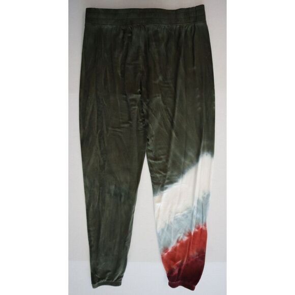 PJ Salvage RZMOP1 Women's Sz Small Olive Striped Tie-Dyed Jogger Lounge Pants - Picture 2 of 9